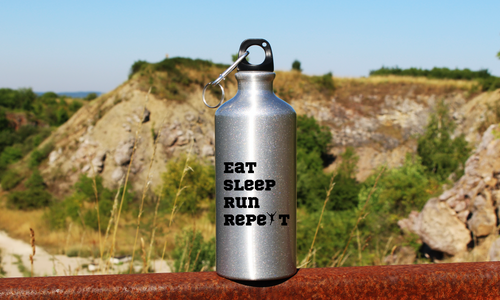 Bidon 500 ml  z nadrukiem "Eat Sleep Run Reapeat" męski – bieganie #11