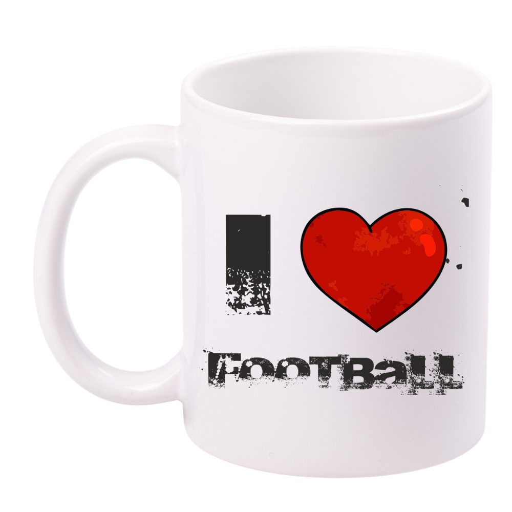Kubek biały z nadrukiem "I Love Football" #1