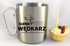 Kubek ze srebrnym karabińczykiem i nadrukiem "Super wędkarz" – wędkarstwo #10