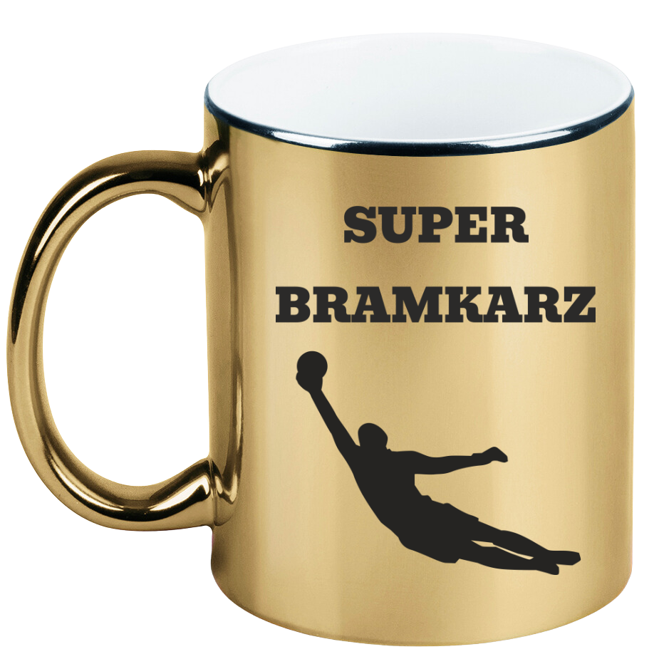 Kubek biały z nadrukiem "Super Bramkarz" – piłka nożna #12