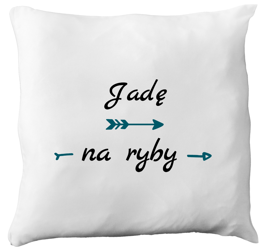 Poduszka z nadrukiem "Jadę na ryby" - wędkarstwo #2