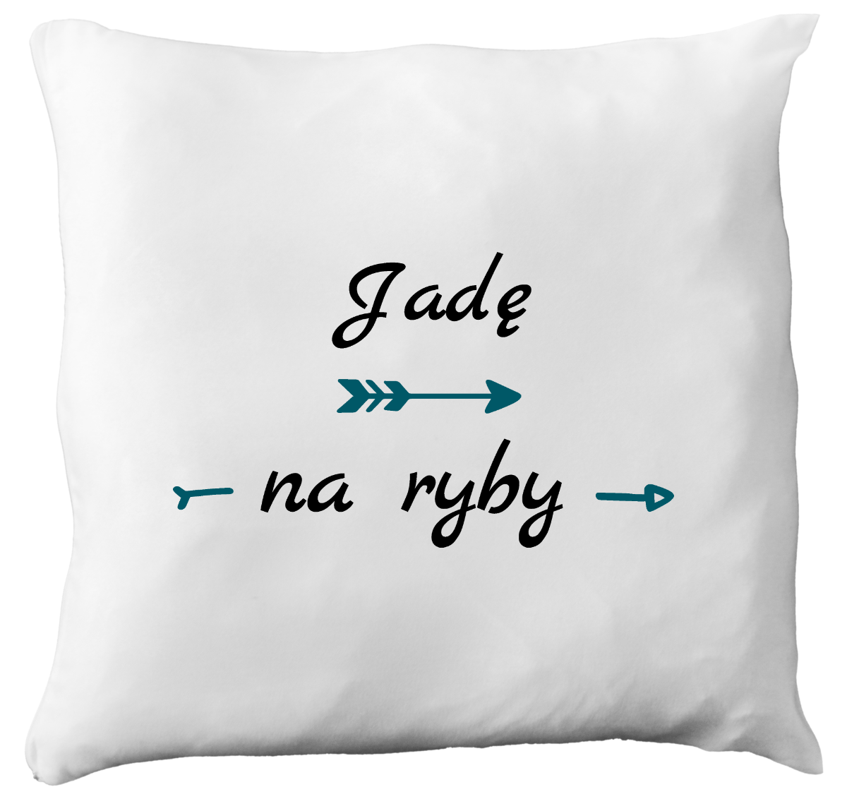 Poduszka z nadrukiem "Jadę na ryby" - wędkarstwo #2