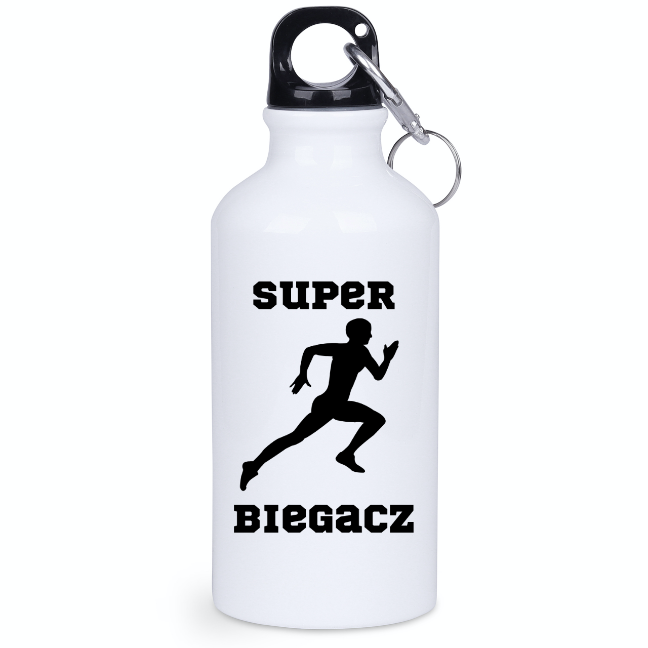 Bidon biały 400 ml dla biegacza – nadruk "Super Biegacz" – bieganie #7