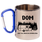 Kubek z niebieskim karabińczykiem i nadrukiem „Dom jest tam, gdzie go zaparkujesz” – camping, camper #6