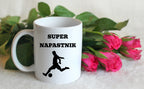Kubek biały z nadrukiem "Super Napastnik" – piłka nożna #11