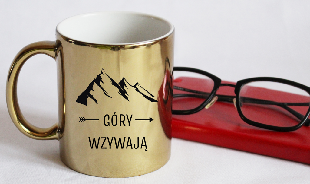 Kubek złoty z nadrukiem „Góry wzywają” – trekking #4