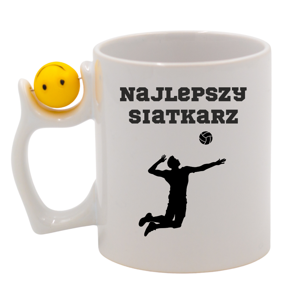 Kubek z piłką w uchwycie i nadrukiem "Najlepszy Siatkarz" – siatkówka #7