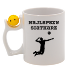Kubek z piłką w uchwycie i nadrukiem "Najlepszy Siatkarz" – siatkówka #7