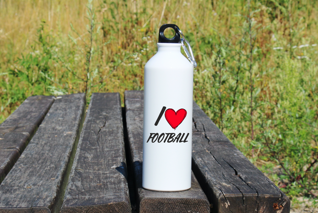 Butelka biała 800 ml z nadrukiem "I LOVE FOOTBALL" – piłka nożna #3