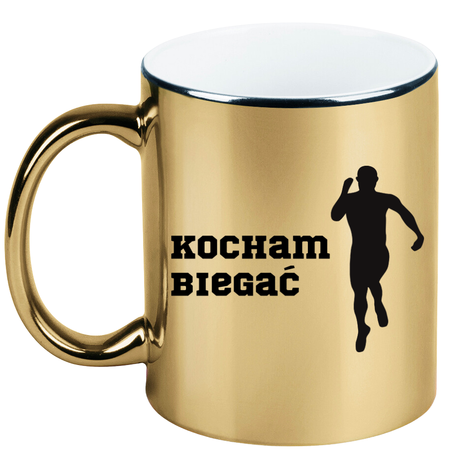 Kubek złoty prezent dla biegacza – nadruk "Kocham Biegać" #3