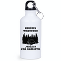Butelka biała 400 ml z nadrukiem „Rzućmy wszystko, jedźmy pod namioty” – camping, namiot #10