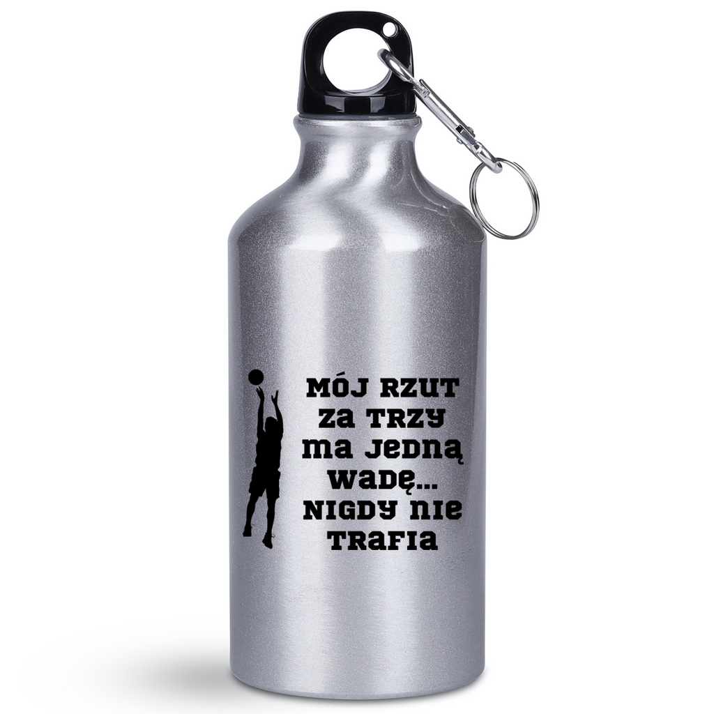 Butelka srebrna 400 ml z nadrukiem prezent dla koszykówki #3