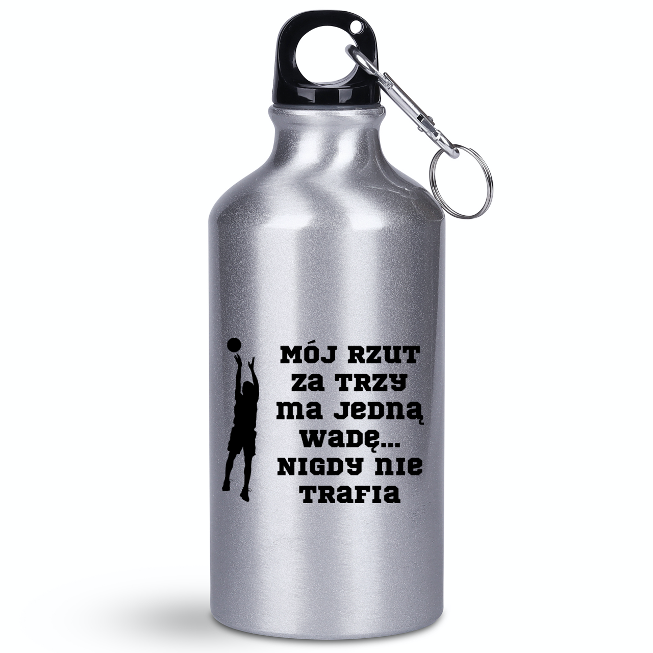Butelka srebrna 400 ml z nadrukiem prezent dla koszykówki #3