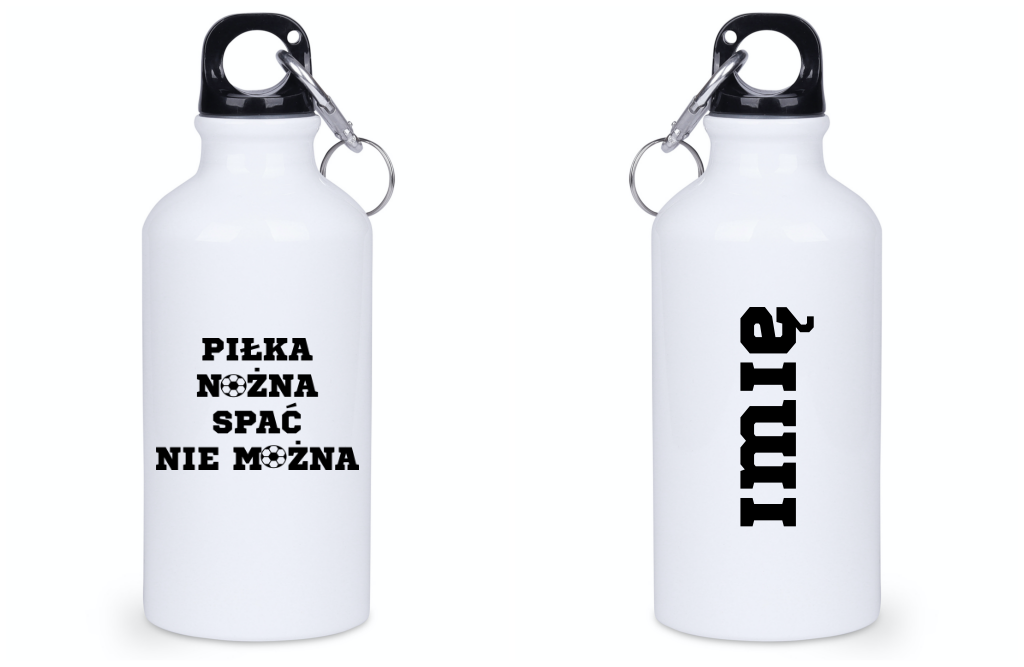 Bidon biały 400 ml dla kibica piłki nożnej z napisem "PIŁKA NOŻNA SPAĆ NIE MOŻNA" #11