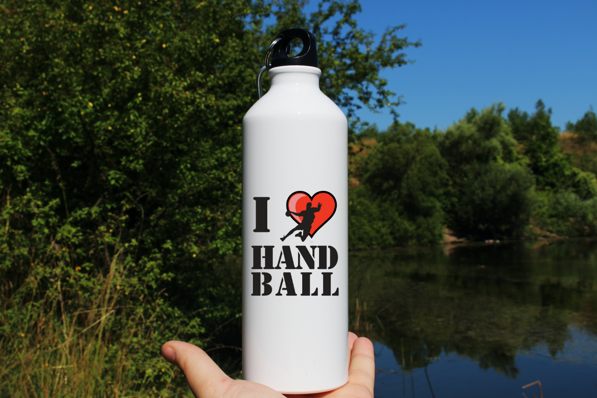 Butelka biała 800 ml z napisem "I LOVE HANDBALL" #3