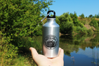 Butelka srebrna 400 ml z nadrukiem „Najlepsza Grzybiarka” – na grzyby #1