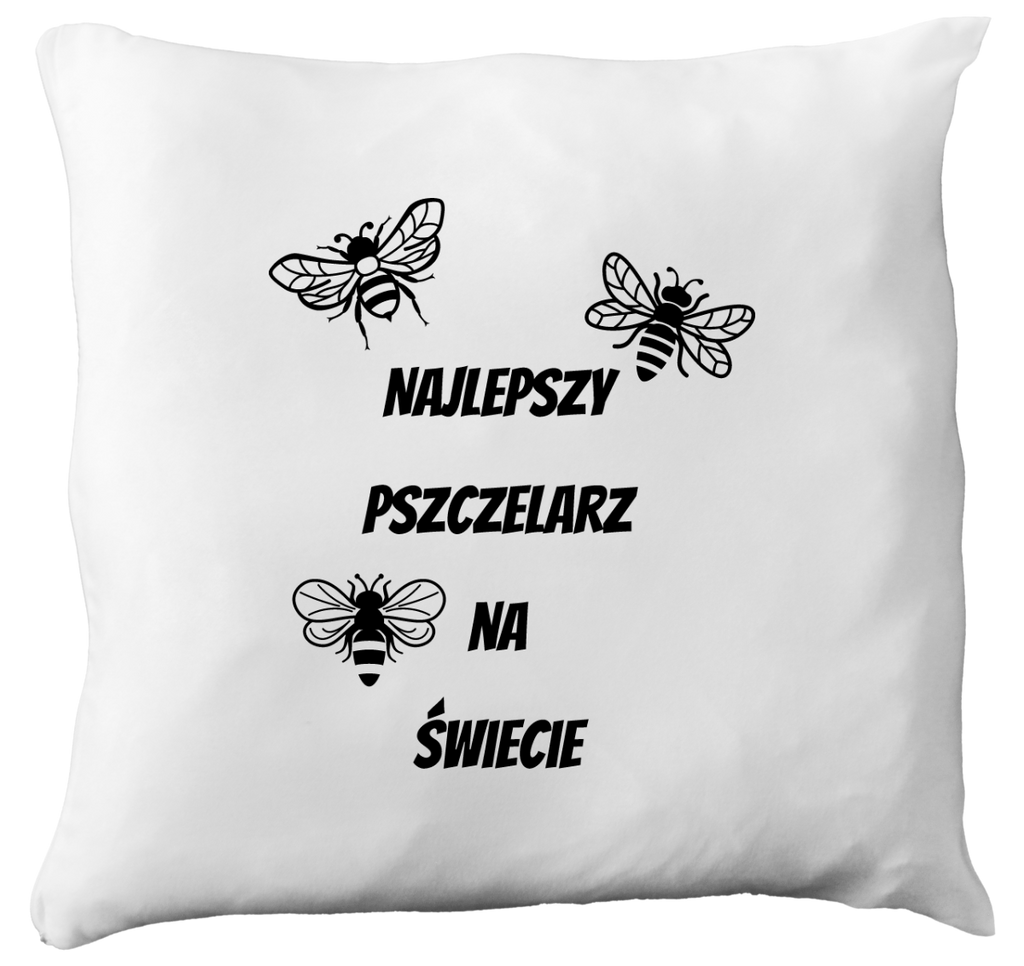 Poduszka z nadrukiem "Najlepszy pszczelarz na świecie" - pszczelarstwo #1