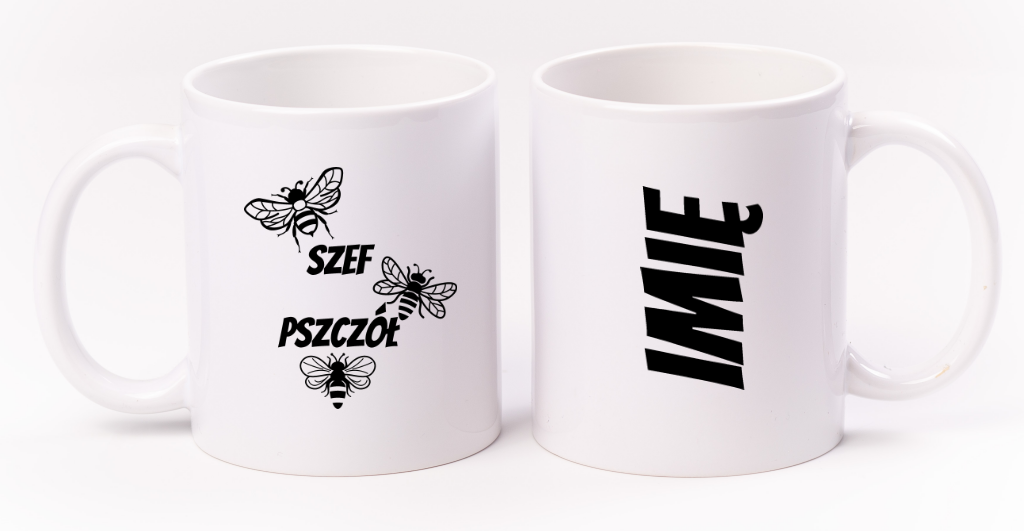 Kubek biały dla pszczelarza "Szef pszczół" #3