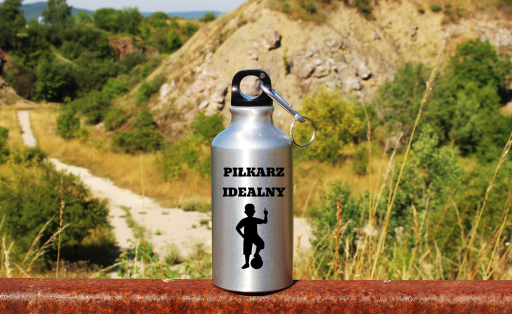 Butelka srebrna 400 ml z napisem "Piłkarz Idealny" – dla dziecka,  piłka nożna #5