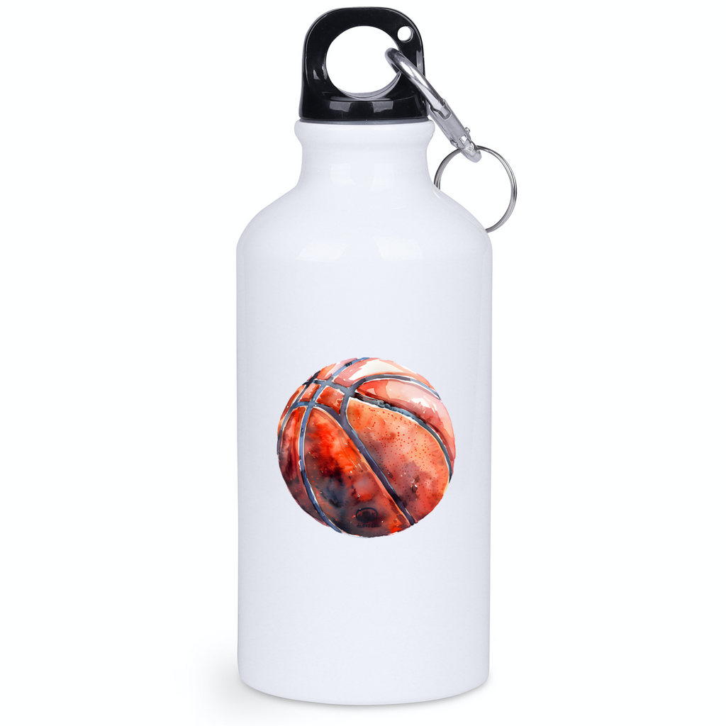 Bidon biały 400 ml z grafiką piłki do kosza i imieniem do wyboru - koszykówka #4