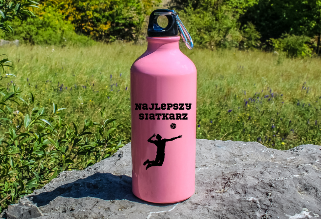 Butelka różowa 600 ml z nadrukiem "Najlepszy Siatkarz" #6