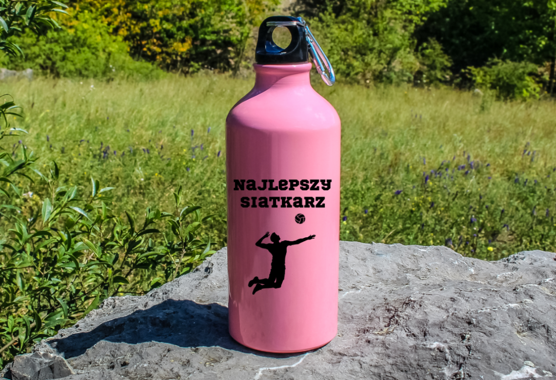 Butelka różowa 600 ml z nadrukiem "Najlepszy Siatkarz" #6