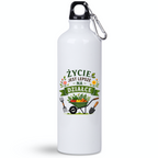 Butelka biała 800 ml z nadrukiem „Życie jest lepsze na działce” – działka, ogród #3