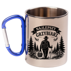Kubek niebieski z karabińczykiem „Najlepszy Grzybiarz” – na grzybobranie #4