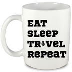 Kubek biały z nadrukiem „Eat Sleep Travel Repeat” – podróż, trekking #6