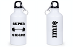 Bidon biały 400 ml na siłownię z nadrukiem „Super Siłacz” – siłownia #3