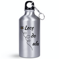 Butelka srebrna 400 ml z nadrukiem „Lecę do ula” – pszczelarstwo #7