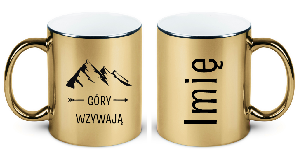 Kubek złoty z nadrukiem „Góry wzywają” – trekking #4