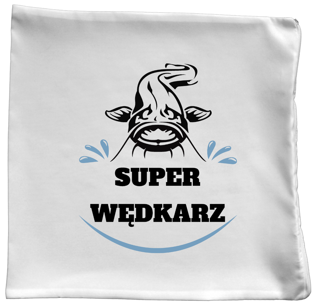 Poduszka z nadrukiem "Super wędkarz" - wędkarstwo #8