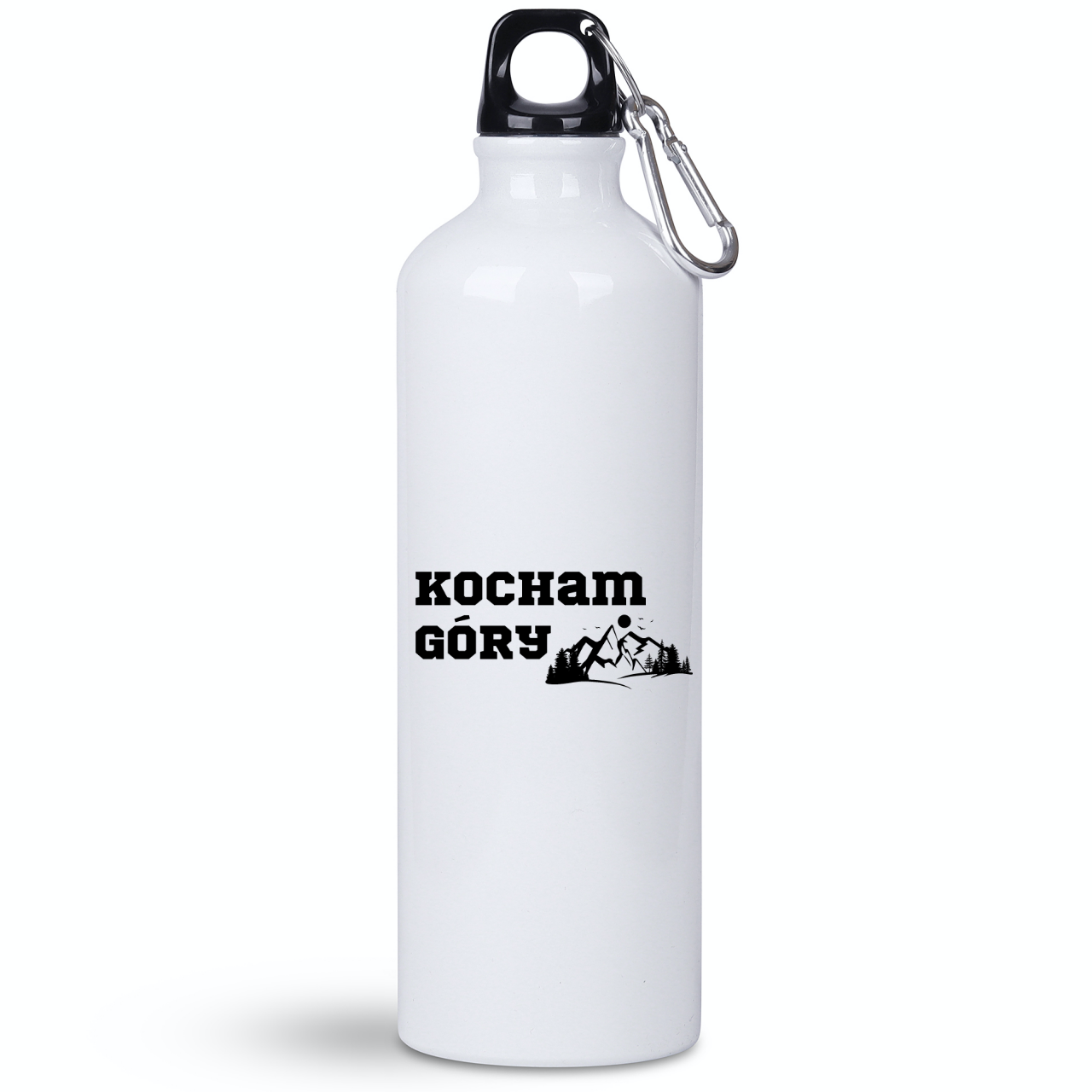 Butelka biała 800 ml z nadrukiem „Kocham Góry” #8