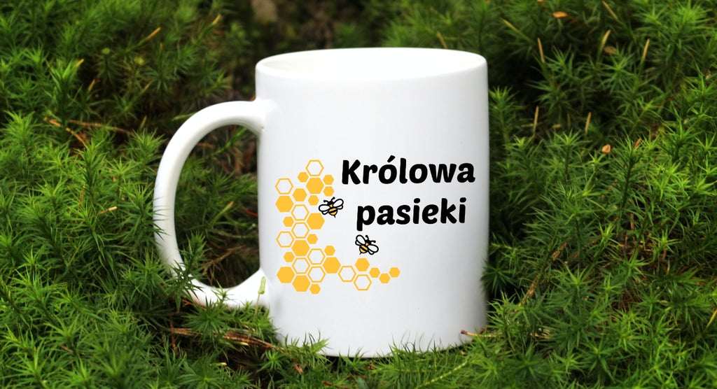 Kubek biały dla pszczelarza "Królowa pasieki" #9