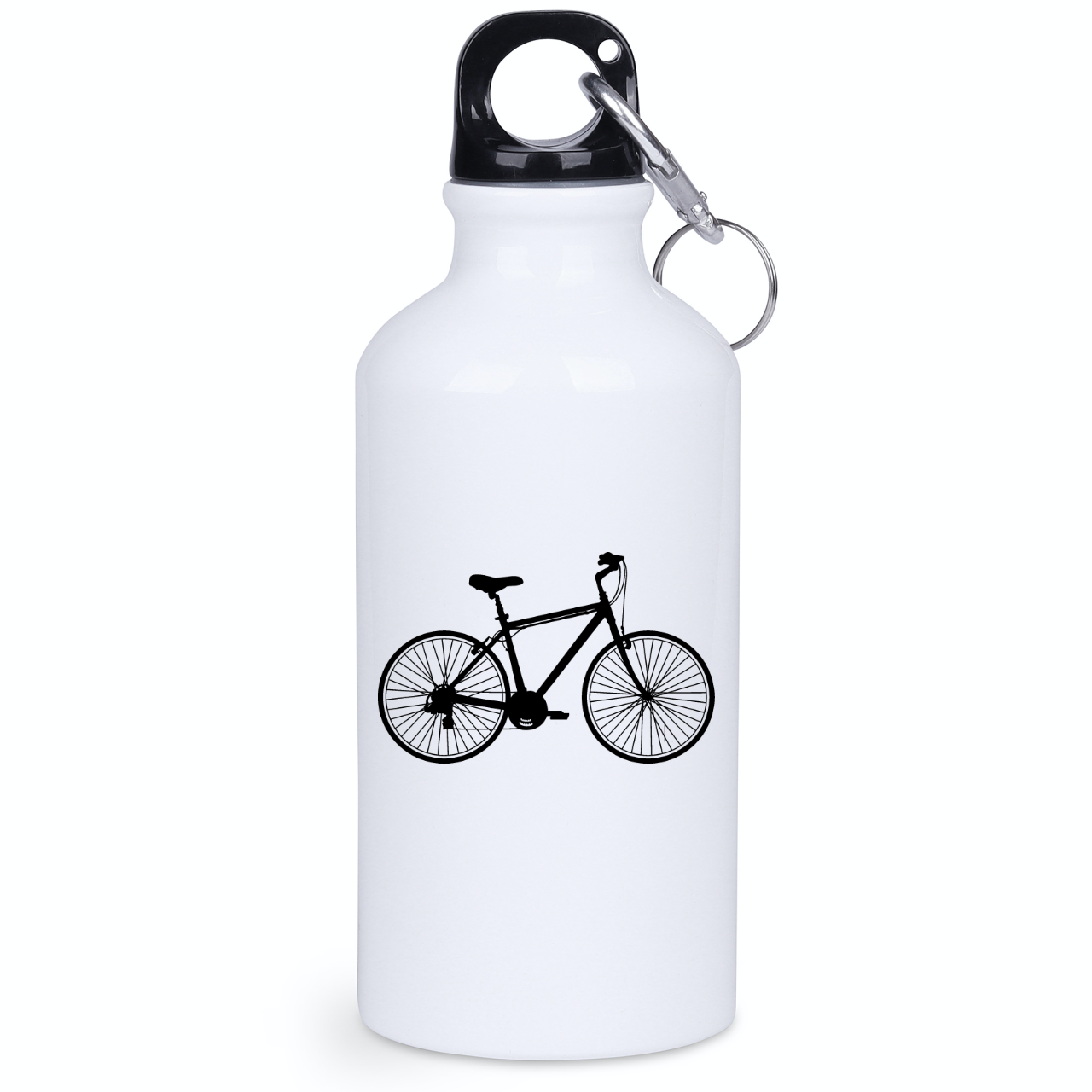 Butelka biała 400 ml z grafiką roweru i imieniem do wyboru – dla rowerzystów #11