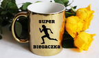 Kubek złoty z nadrukiem „Super Biegaczka” – bieganie #8