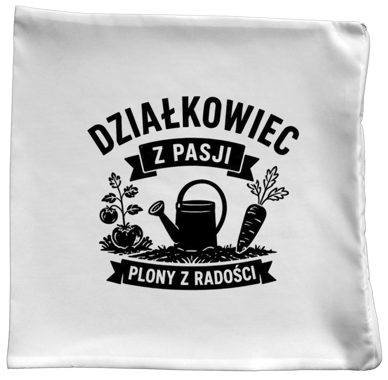 Poduszka z nadrukiem „Działkowiec z pasji, plony z radości” – działka, ogród #5