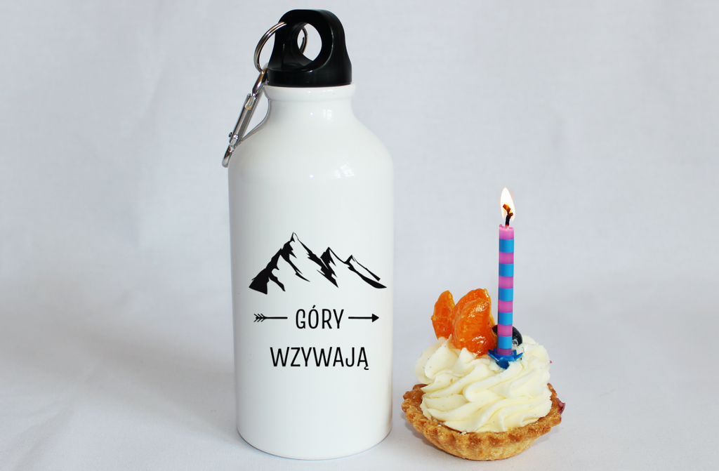Butelka biała 400 ml z nadrukiem „Góry wzywają” #2