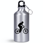 Butelka srebrna 400 ml z grafiką rowerową i imieniem do wyboru – dla rowerzysty #5