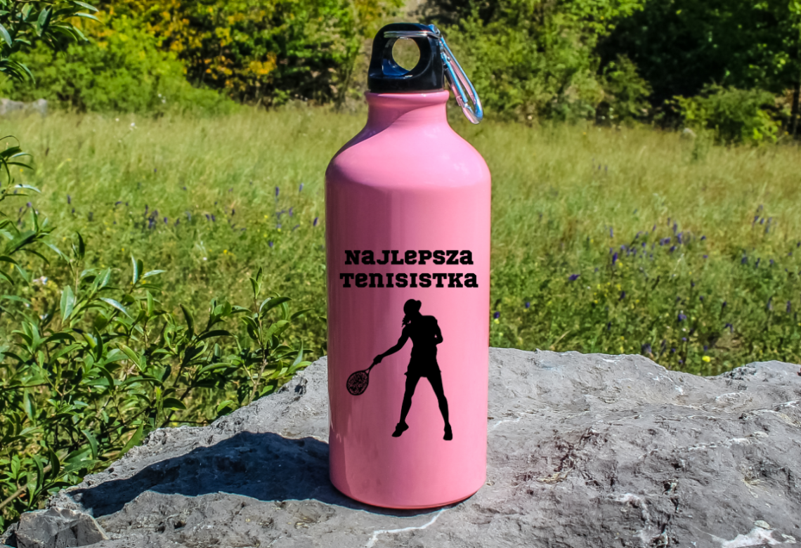 Butelka różowa 600 ml z napisem "NAJLEPSZA TENISISTKA" #2