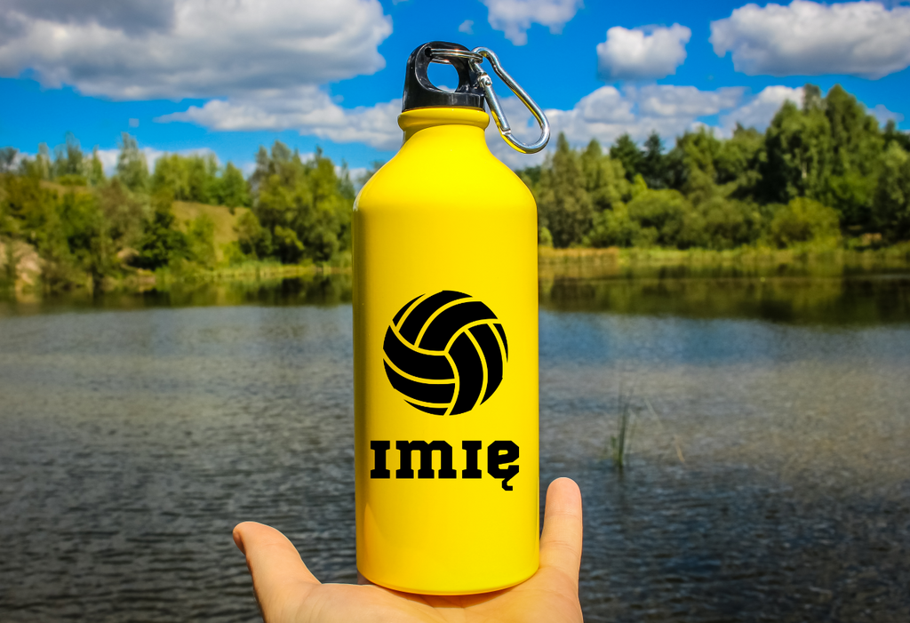 Bidon żółty 600 ml z grafiką piłki i imieniem do wyboru #4