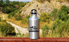 Butelka srebrna 400 ml z nadrukiem „Rzuć wszystko, jedź w Bieszczady” – góry #2