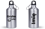 Butelka srebrna 400 ml z nadrukiem "Gruba ryba" – wędkarstwo #10