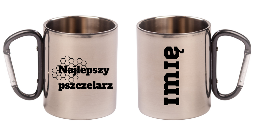 Kubek z czarnym karabińczykiem z nadrukiem "Najlepszy pszczelarz" #4