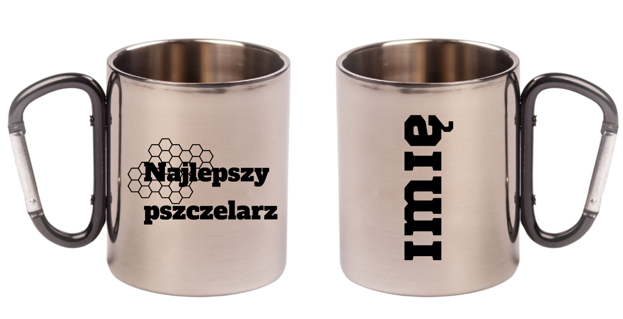 Kubek z czarnym karabińczykiem z nadrukiem "Najlepszy pszczelarz" #4