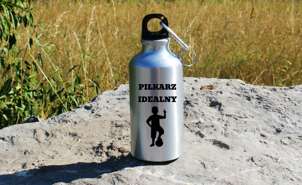 Butelka srebrna 400 ml z napisem "Piłkarz Idealny" – dla dziecka,  piłka nożna #5