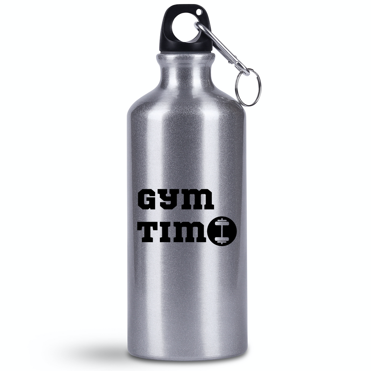 Butelka srebrna 500 ml z nadrukiem "Gym Time" - na siłownię #1
