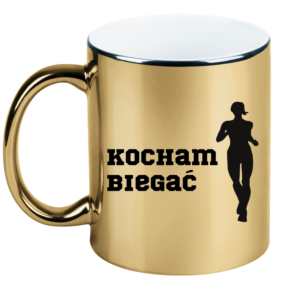 Kubek złoty prezent dla biegaczki – nadruk "Kocham Biegać" #4