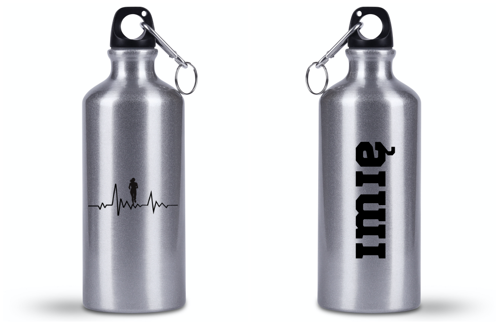 Bidon 500 ml z nadrukiem EKG dla biegaczki - bieganie #1